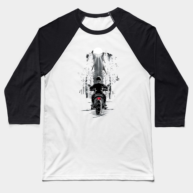 Motorbike motorcyclist Baseball T-Shirt by BK55
